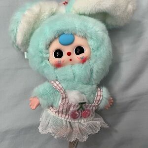 Baby Three Mini Bunny Plush Keychain